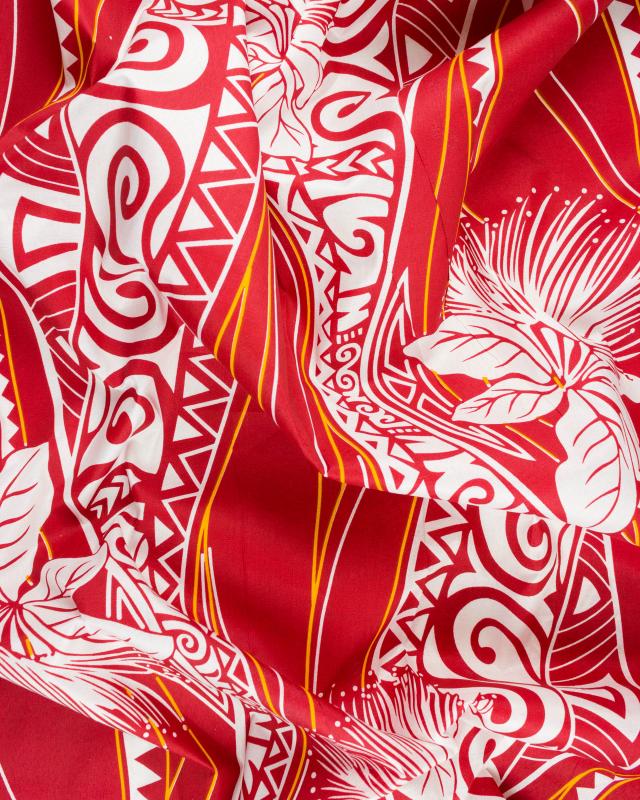 Polynesian fabric VAI Red - Tissushop